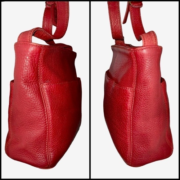 Coach Vintage Sonoma Convertible Crossbody Bag 4924 Red Pebbled Leather C/Rica - Picture 3 of 15